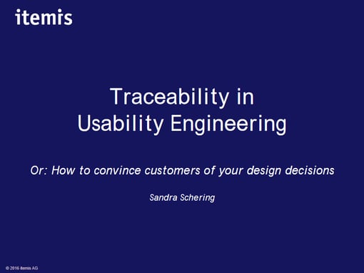 Traceability in Usability Engineering