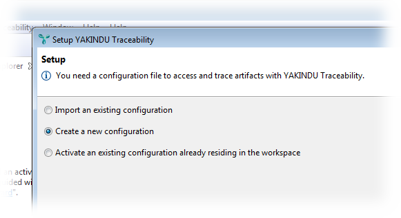  Using the setup wizard to create a new YT configuration