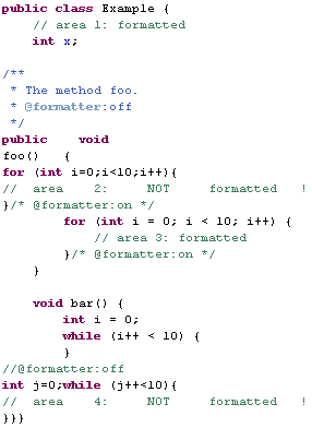 format code java