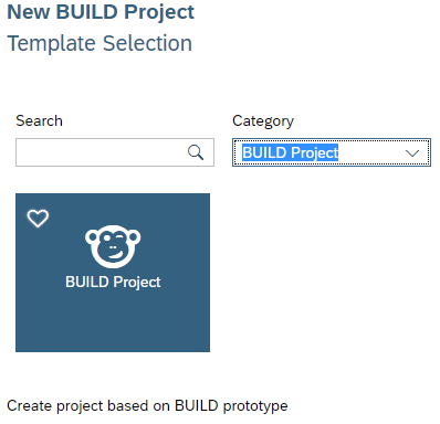 Auswahl des Build Projektes zum Import in die SAP Web IDE