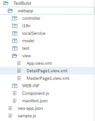 Workspace der SAP Web IDE