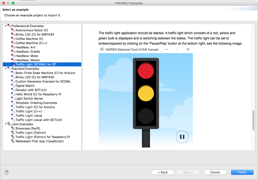 SCXML with YAKINDU Statechart Tools - Trafficlight example