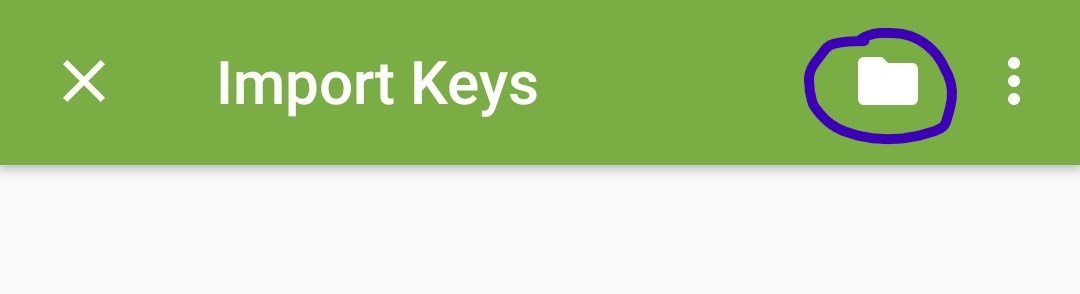 OpenKeychain setup – select key file from folder